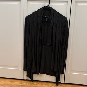 Forever 21 Women’s Charcoal Open-Front Draped Cardigan